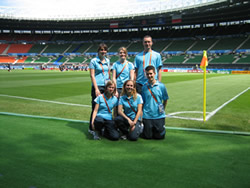 At the football stadium